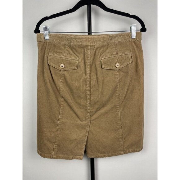 Ann Taylor Loft Tan Corduroy Soft Flap Pocket Mini Skirt Size 6 - Picture 5 of 8